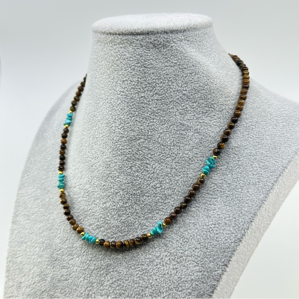 Men’s Tiger Eye Thin Choker 17”